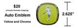 Auto Emblem - Yellow and Chrome